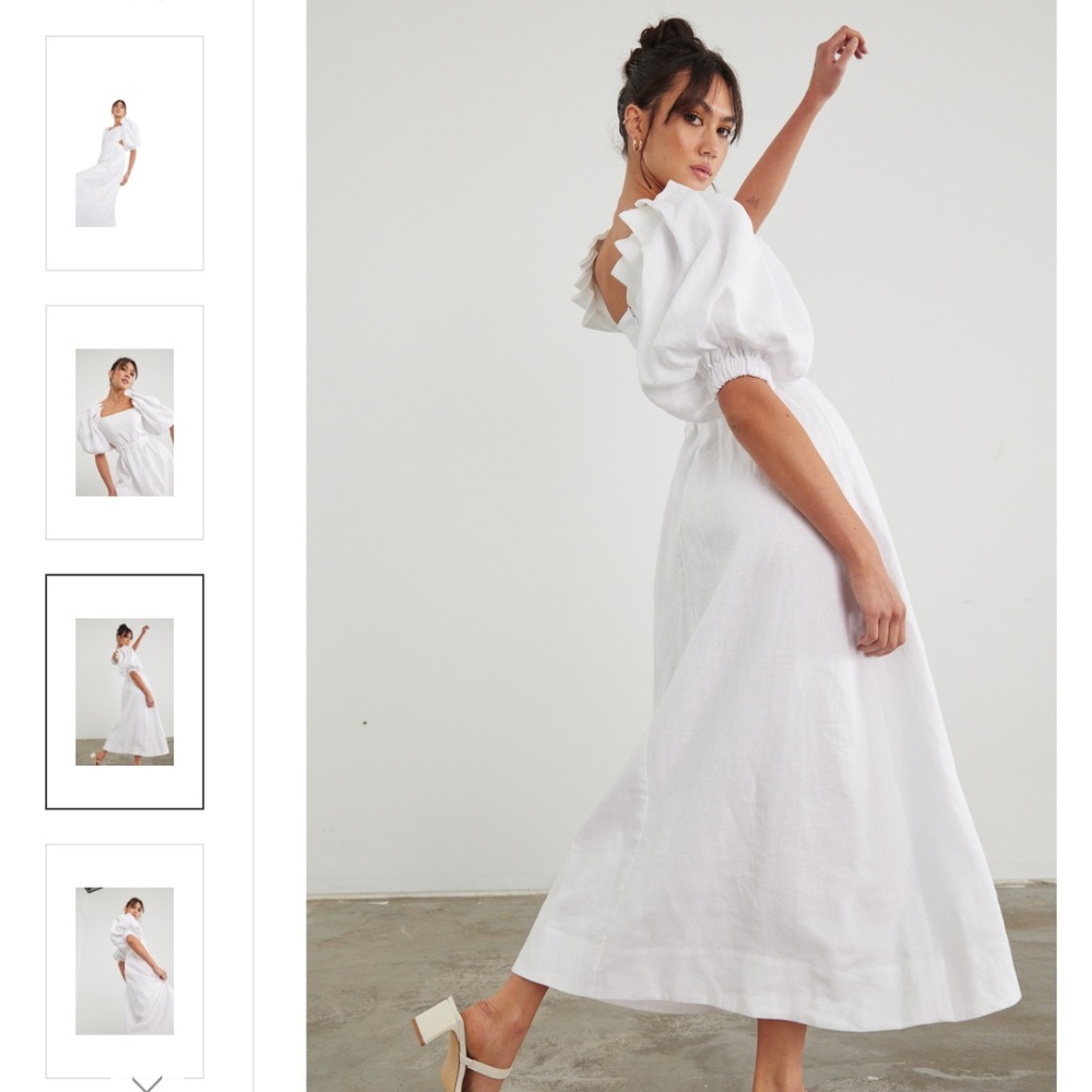 Sovere Noble Maxi Dress White Size S NWT